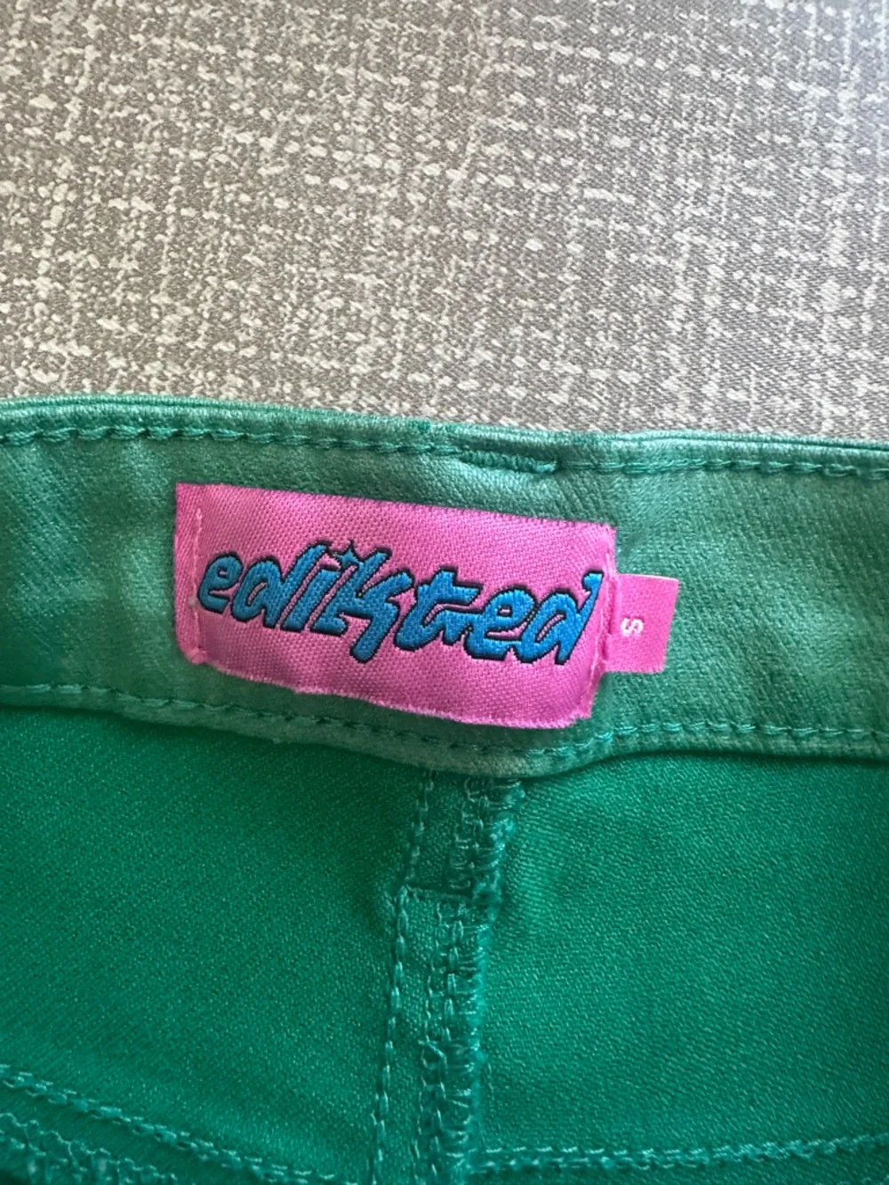 Edikted Green Waxy Coated High Waist Extreme Flare Pants Size S
